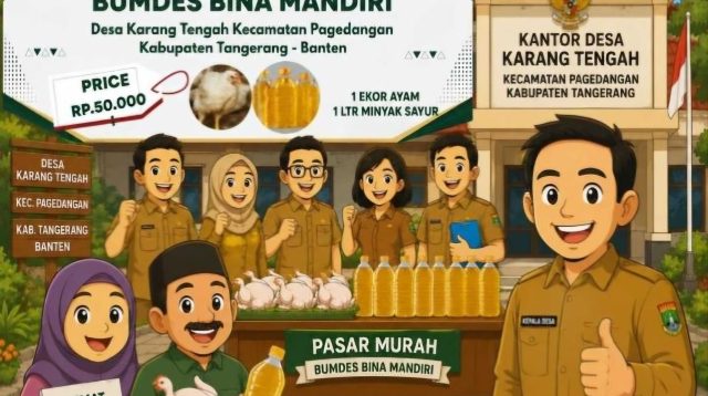 Pasar Murah BUMDes Karang Tengah Disambut Antusias Warga, Paket Ayam dan Minyak Rp50 Ribu