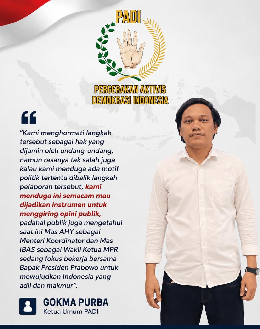 PADI Bela AHY dan Ibas, Minta Pelaporan ke KPK Tak Digunakan untuk Bangun Opini