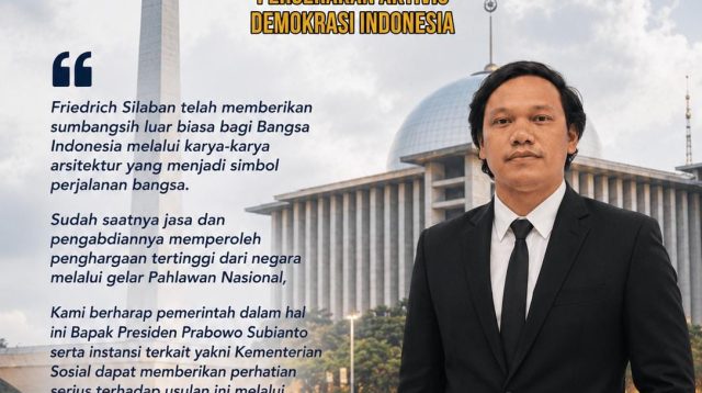 PADI Apresiasi Tokoh Sumut Dr. Eriko Silaban Usulkan Arsitek Legendaris FriedrichSilaban Sebagai Pahlawan Nasional
