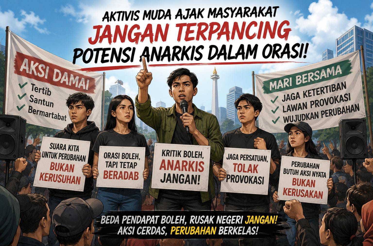 Kelompok Aktivis Pemuda Mengajak Masyarakat Waspada terhadap Potensi Tindakan Anarkis