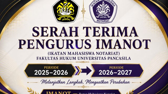Puguh Kribo Terpilih menjadi Ketua ​IMANOT Fakultas Hukum Universitas Pancasila Pengurus Periode 2026–2027