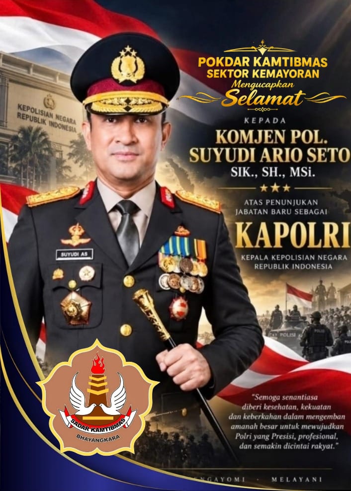 Komjen Suyudi Ario Seto Resmi Jadi Kapolri, Ketua Pokdar Kamtibmas Kemayoran Beri Ucapan Selamat